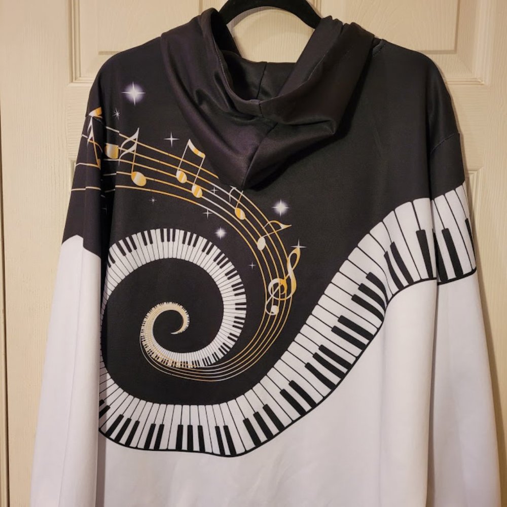 Sold: Music Man Piano 2XL/3XL Jacket Hoodie Rock - Picture 1 of 7